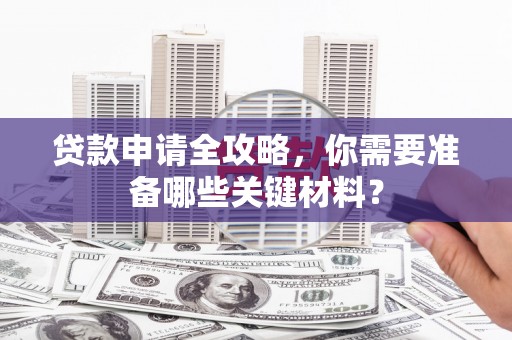 大邑贷款申请全攻略，你需要准备哪些关键材料？