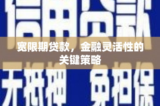 大邑宽限期贷款，金融灵活性的关键策略