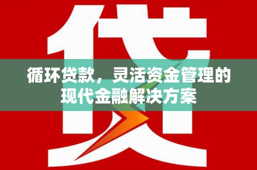 大邑循环贷款，灵活资金管理的现代金融解决方案