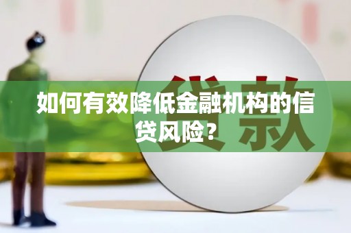 大邑如何有效降低金融机构的信贷风险？