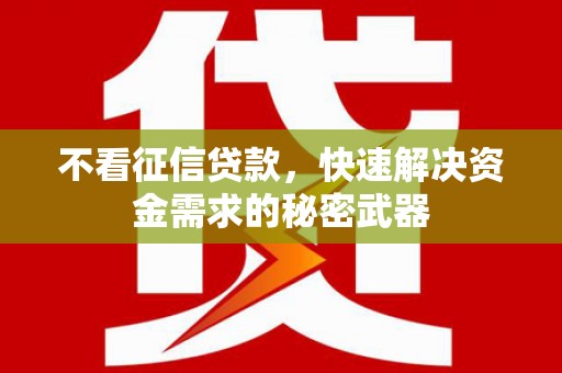 大邑不看征信贷款，快速解决资金需求的秘密武器