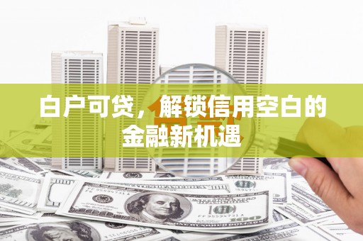 大邑白户可贷，解锁信用空白的金融新机遇