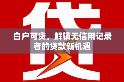 大邑白户可贷，解锁无信用记录者的贷款新机遇