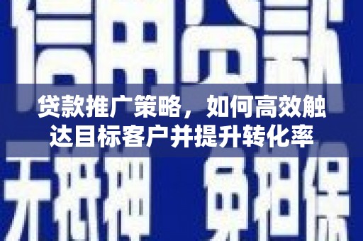 大邑贷款推广策略，如何高效触达目标客户并提升转化率