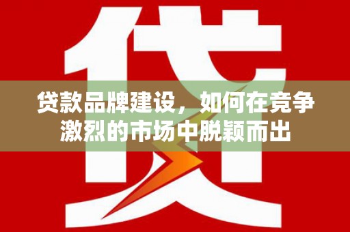 大邑贷款品牌建设，如何在竞争激烈的市场中脱颖而出