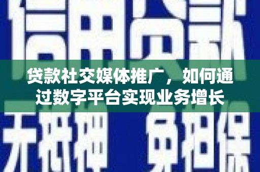大邑贷款社交媒体推广，如何通过数字平台实现业务增长