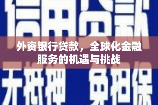 大邑外资银行贷款，全球化金融服务的机遇与挑战