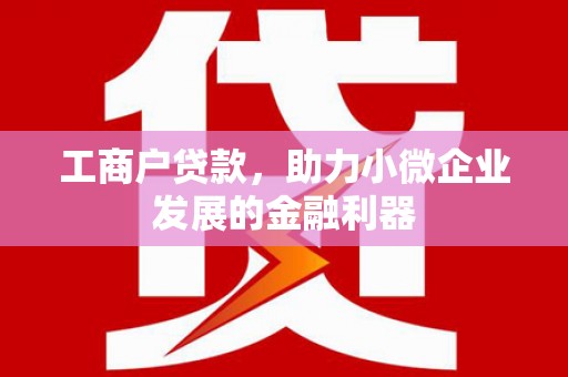 大邑工商户贷款，助力小微企业发展的金融利器