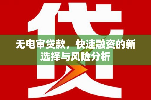 大邑无电审贷款，快速融资的新选择与风险分析