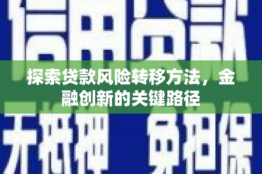 大邑探索贷款风险转移方法，金融创新的关键路径