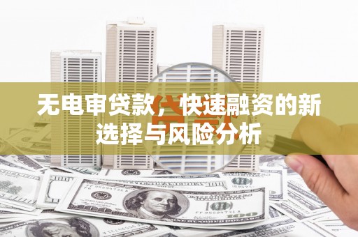 大邑无电审贷款，快速融资的新选择与风险分析
