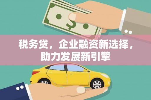 大邑税务贷，企业融资新选择，助力发展新引擎