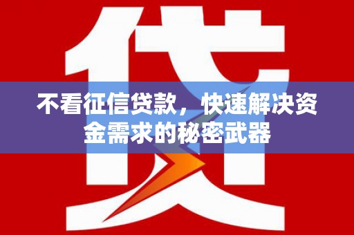 大邑不看征信贷款，快速解决资金需求的秘密武器