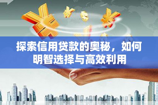 大邑探索信用贷款的奥秘，如何明智选择与高效利用