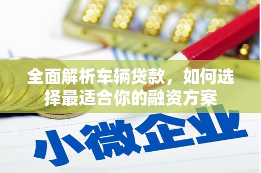 大邑全面解析车辆贷款，如何选择最适合你的融资方案