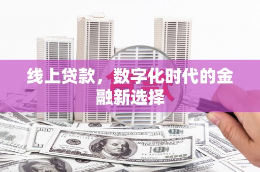 大邑线上贷款，数字化时代的金融新选择