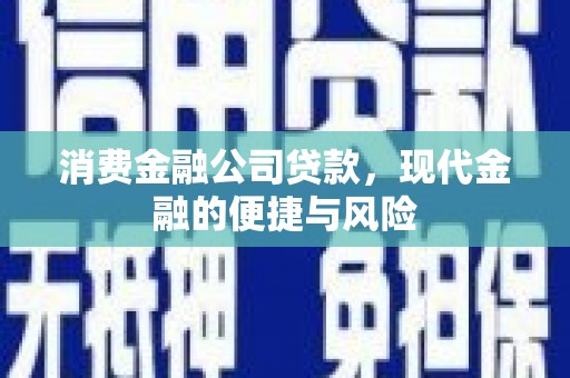 大邑消费金融公司贷款，现代金融的便捷与风险