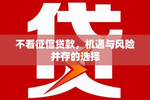 大邑不看征信贷款，机遇与风险并存的选择