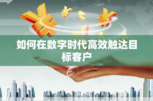大邑如何在数字时代高效触达目标客户